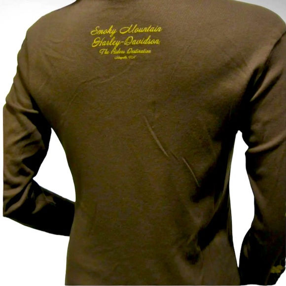 Harley Davidson Long Sleeved Women’s Tee Shirt Size Large Smoky Mountain TN - Picture 8 of 9